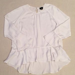 Mossimo White HiLo Hem Blouse XXL